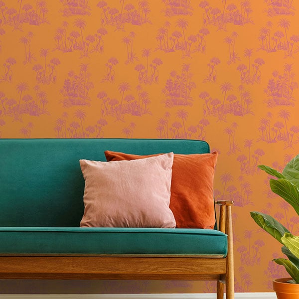 Galerie Wallpaper Product code: 12602R - Ted Baker Fantasia Wallpaper Collection - Orange Pink Colours -  