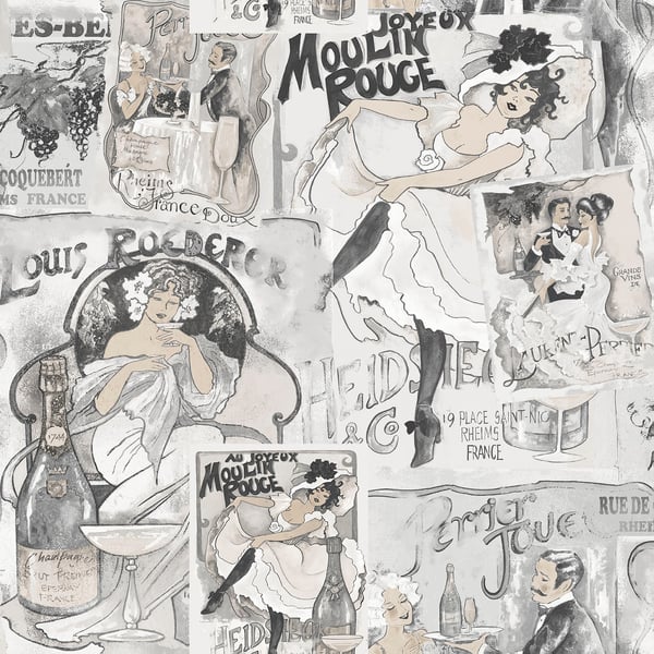 Galerie Wallpaper Product code: G56115 - Nostalgie Wallpaper Collection - Silver Grey Colours -  
