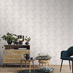 Galerie Wallcoverings Product Code 10152-31 - ELLE Decoration Wallpaper Collection - Light Grey Cream Colours - Art Deco Geometric Design