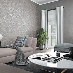 Galerie Wallcoverings Product Code 32604 - The New Design Book Wallpaper Collection - Rose Gold Grey Colours - Floral Damask Design