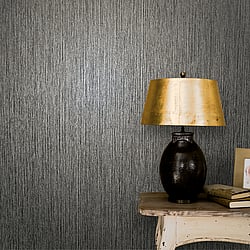 Galerie Wallcoverings Product Code 32843 - New Textures Wallpaper Collection - Black Colours - Verticle Texture Design