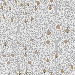 Galerie Wallcoverings Product Code 33012 - Apelviken 2 Wallpaper Collection - White Grey Gold Colours - Apples and Pears Design