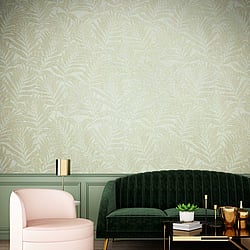 Galerie Wallcoverings Product Code 34003 - The New Design Book Wallpaper Collection - Green, Beige Colours - Botanical leaves design Design