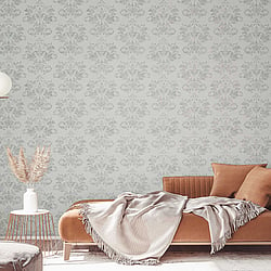 Galerie Wallcoverings Product Code 34014 - The New Design Book Wallpaper Collection - Grey, Silver Colours - A textured damask Design