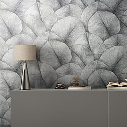 Galerie Wallcoverings Product Code 34508 - The New Design Book Wallpaper Collection - Grey Colours - Palm Leaf Design