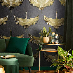 Galerie Wallcoverings Product Code 34532 - The New Design Book Wallpaper Collection - Black, Gold Colours - Stork Design