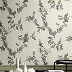 Galerie Wallcoverings Product Code 35915 - Ornamenta Wallpaper Collection - Beige Green Colours - Thin Leaf Design