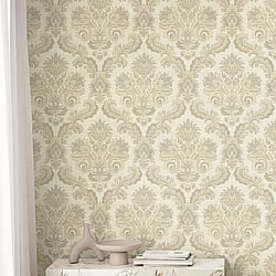 Galerie Wallcoverings Product Code 35947 - Ornamenta Wallpaper Collection - Beige Colours - Floral Damask Design