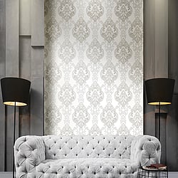 Galerie Wallcoverings Product Code 42520 - Opulence Wallpaper Collection - Grey Colours - Large Damask Design