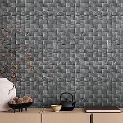 Galerie Wallcoverings Product Code 45743 - The Woods And Wicker Wallpaper Collection - Anthracite Colours - 3D optics Design