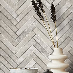 Galerie Wallcoverings Product Code 45762 - Bricks And More Wallpaper Collection - Grey Colours - Brick Herringbone Design