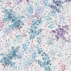 Galerie Wallcoverings Product Code 47450 - The New Design Book Wallpaper Collection - White, Blue, Purple Colours - Soft Foliage Design