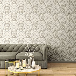 Galerie Wallcoverings Product Code 47511 - Ornamenta 2 Wallpaper Collection - Silver Beige Colours - Ornamenta Damask Design