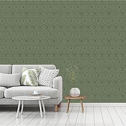 Galerie Wallcoverings Product Code 51020 - Blomstermala Wallpaper Collection - Green Colours - Floral Collage Design