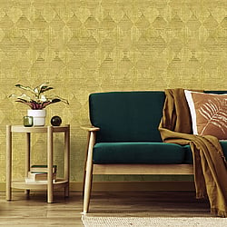 Galerie Wallcoverings Product Code 65342 - Pepper Wallpaper Collection - Mustard Colours - Raffia Design