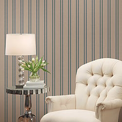 Galerie Wallcoverings Product Code 95746 - Ornamenta 2 Wallpaper Collection - Beige Blue Colours - Regency Stripe Design