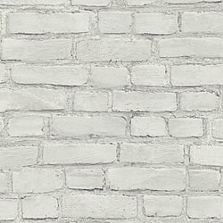 Galerie Wallcoverings Product Code BB51101 - Bricks And More Wallpaper Collection - Grey White Colours - Coastal Brick Effect Motif Design