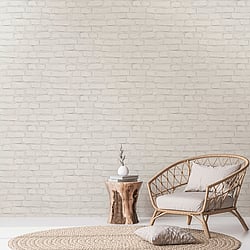 Galerie Wallcoverings Product Code BB51101 - Bricks And More Wallpaper Collection - Grey White Colours - Coastal Brick Effect Motif Design