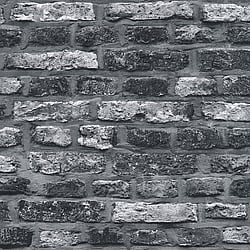 Galerie Wallcoverings Product Code BB51112 - Bricks And More Wallpaper Collection - Grey Black Colours - Brickshire Residents Motif Design