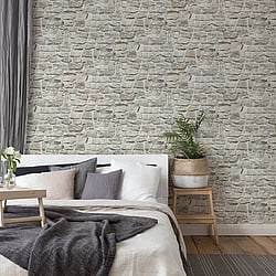 Galerie Wallcoverings Product Code BB51130 - The Bricks And More Wallpaper Collection - Beige Grey Colours - Stone Symphony Motif Design