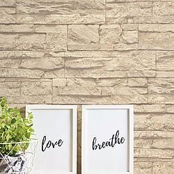 Galerie Wallcoverings Product Code BB51152 - Bricks And More Wallpaper Collection - Beige Cream Colours - Graceful Granite Motif Design