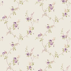 Galerie Wallcoverings Product Code CI38226 - Classic Silks 4 Wallpaper Collection - Beige choke Purple Yellow Colours - White Wedding Trail Design