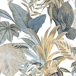 Galerie Wallcoverings Product Code CM27016 - Botanica Wallpaper Collection - Blue Colours - Bali Foliage Design