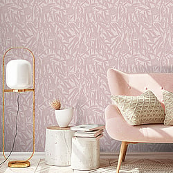 Galerie Wallcoverings Product Code DA23231 - Luxe Wallpaper Collection - Pink Colours - Two Tone Leaf Design