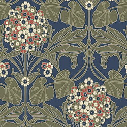 Galerie Wallcoverings Product Code ET12102 - Arts and Crafts Wallpaper Collection - Nave Olive White Red Colours - Floral Hydrangea Design