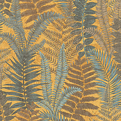 Galerie Wallcoverings Product Code FL61117 - Flourish Wallpaper Collection - Brown/Yellow Colours - Fern Leaves Motif Design