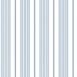 Galerie Wallcoverings Product Code G23064 - Deauville Wallpaper Collection - Sky Blue Navy Blue White Colours - Two Colour Stripe Design