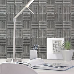 Galerie Wallcoverings Product Code G45333 - Grunge Wallpaper Collection - Grey Colours - Metal Grate Design