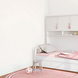 Galerie Wallcoverings Product Code G56552 - Just 4 Kids 2 Wallpaper Collection - Pink White Colours - Small Stars Design