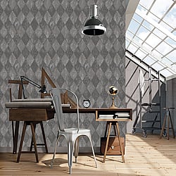 Galerie Wallcoverings Product Code G67791 - Ambiance Wallpaper Collection - Black Silver Colours - Harlequin Texture Design