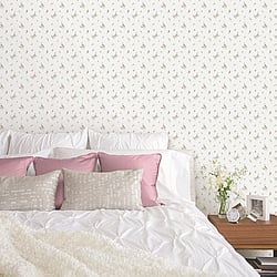 Galerie Wallcoverings Product Code G67918 - Miniatures 2 Wallpaper Collection - Pink White Green Colours - Small Floral Sprig Design