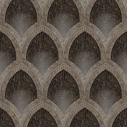 Galerie Wallcoverings Product Code G68087 - Special FX 2 Wallpaper Collection - Black, Taupe Colours - Nouveau Scallop Design