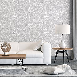 Galerie Wallcoverings Product Code G78298 - Bazaar Wallpaper Collection - Light Grey Colours - Broadleaf Design