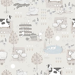 Galerie Wallcoverings Product Code G78375 - Tiny Tots 2 Wallpaper Collection - Greige Colours - Farmland Design