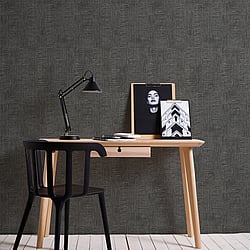 Galerie Wallcoverings Product Code HV41046 - Havana Wallpaper Collection - Metallic Black Colours - Havana Stripe Weave Motif Design