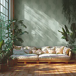 Galerie Wallcoverings Product Code HZ62077 - Horizon Wallpaper Collection - Green Metallic Colours - Palm Leaf Design