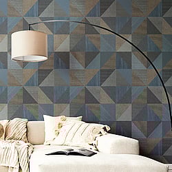 Galerie Wallcoverings Product Code IT32417 - Italian Textures 4 Wallpaper Collection - Blue Colours - GEOMETRICO CONGO Design