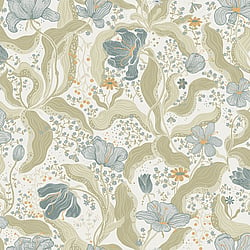 Galerie Wallcoverings Product Code S65115 - Sommarang Wallpaper Collection - Blue Green Colours - Tulip Design