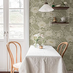 Galerie Wallcoverings Product Code S83124 - Sommarang Wallpaper Collection - Greige Colours - Lotus Flower Design