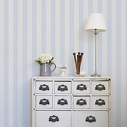 Galerie Wallcoverings Product Code SY33916 - Simply Stripes 3 Wallpaper Collection - Light Beige Light Blue Colours - Tent Stripe Design