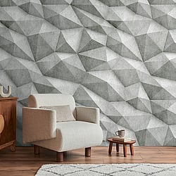 Galerie Wallcoverings Product Code WH45212M - Welcome Home Murals Wallpaper Collection - Grey, White Colours - Folded Concrete Design