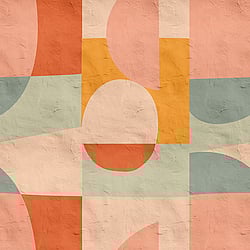 Galerie Wallcoverings Product Code WH45225M - Welcome Home Murals Wallpaper Collection - Multi-coloured Colours - Pastel Abstract Shapes in Bauhaus Style Design