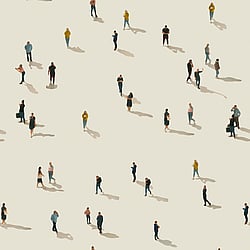 Galerie Wallcoverings Product Code WH45234M - Welcome Home Murals Wallpaper Collection - Beige, Yellow, Black Colours - Scattered People Design