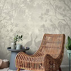Galerie Wallcoverings Product Code WH45281M - Welcome Home Murals Wallpaper Collection - Beige, Cream, Grey Colours - Mystic Jungle Canopy Design