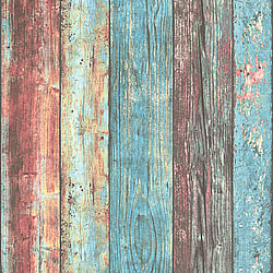 Galerie Wallcoverings Product Code WW22235 - The Woods And Wicker Wallpaper Collection - Blue Multi-Colour Colours - Broad Wood Stripe Effect Motif Design