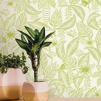 Galerie Wallcoverings Product Code 12700 - Ted Baker Fantasia Wallpaper Collection - White Green Colours -  